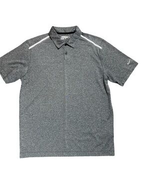 Nike Men's Heather Gray Polo with White Shoulder Accents SZ L